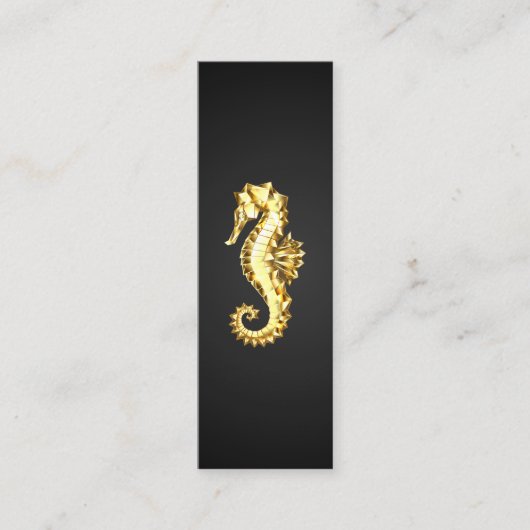Carte De Visite Mini Hippocampe Polygonal Or (Devant)