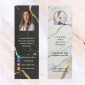 Carte De Visite Mini Holistic Wellness Coach Black White Luxury Modern