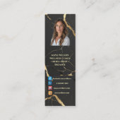 Carte De Visite Mini Holistic Wellness Coach Black White Luxury Modern (Devant)