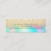 Carte De Visite Mini Holographic Gold Bokeh Ajouter votre logo (Dos)