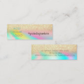 Carte De Visite Mini Holographic Gold Bokeh Ajouter votre logo (Devant / Derrière)