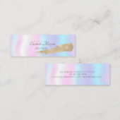 Carte De Visite Mini Holographie de pinceau d'or professionnel moderne (Devant / Derrière)