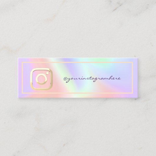 Carte De Visite Mini Holographie Instagram moderne (Devant)