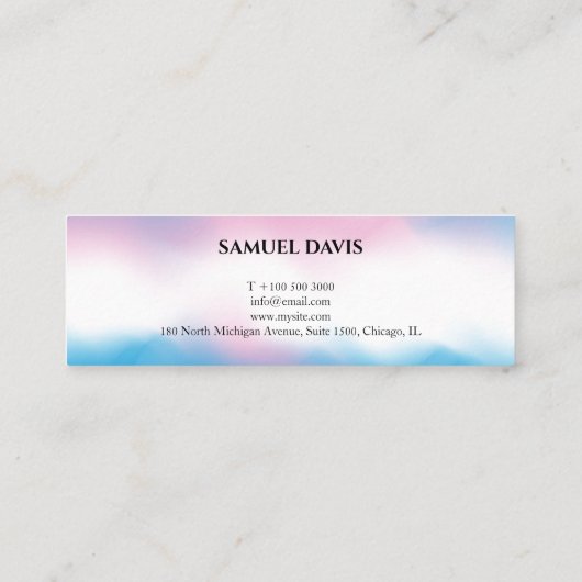 Carte De Visite Mini Holographique rose Iridescente Esthétique (Dos)