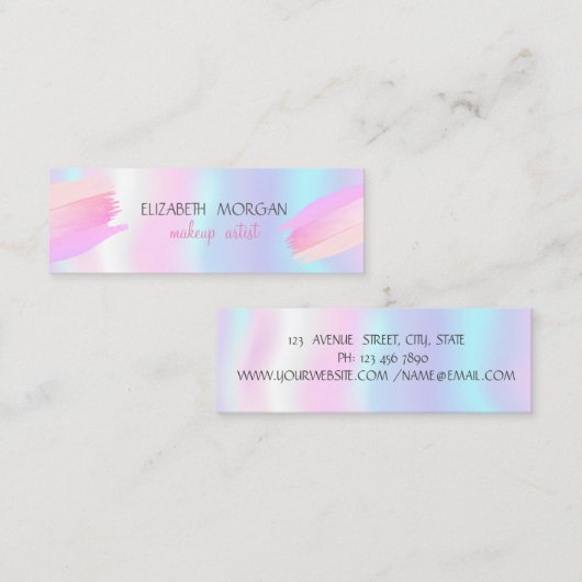 Carte De Visite Mini Holographique simple moderne, pinceau à huile (Devant / Derrière)