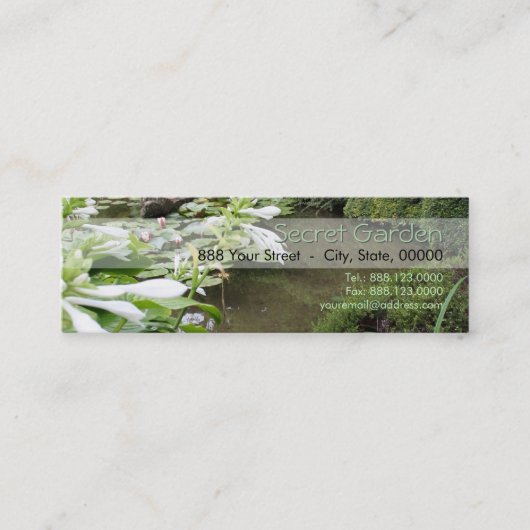 Carte De Visite Mini Hosta dans un jardin zen (Devant)