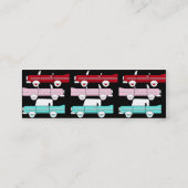 Carte De Visite Mini Hot rod rouge-rose de bleu de turquoise de rétros (Dos)