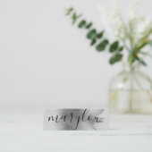 Carte De Visite Mini Huile d'argent broyée | Cuir blanc (Debout devant)