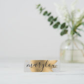 Carte De Visite Mini Huile d'or broyée | Cuir blanc (Debout devant)