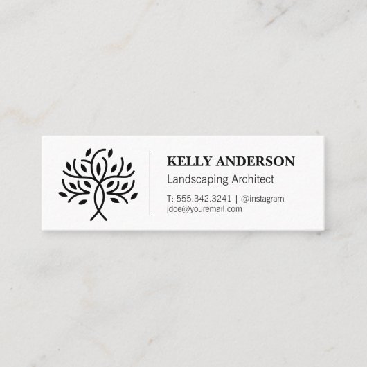 Carte De Visite Mini Icône Arbre stylisée | Service d'ajustement de l'a (Devant)