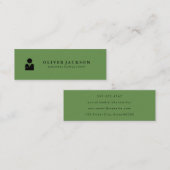 Carte De Visite Mini Icône d'entreprise simple / Vert (Devant / Derrière)