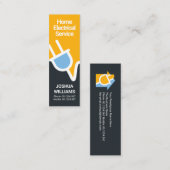 Carte De Visite Mini Icône prise électrique bleu jaune (Devant / Derrière)