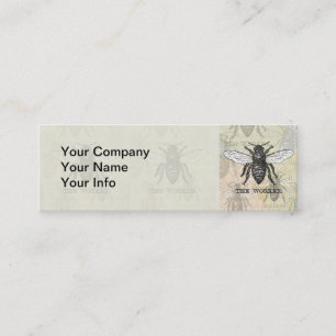 Carte De Visite Mini Illustration d'abeille ouvrière vintage