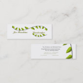 Carte De Visite Mini Illustration de feuilles vertes biologiques (Devant / Derrière)