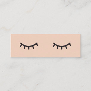 Carte De Visite Mini Illustration des cils mignons rose pêche minimalis