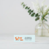 Carte De Visite Mini Illustration graphique des renards orange mignons (Debout devant)