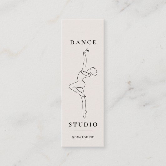 Carte De Visite Mini Illustration Modern Line Art Dance Studio (Devant)