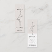 Carte De Visite Mini Illustration Modern Line Art Dance Studio (Devant / Derrière)