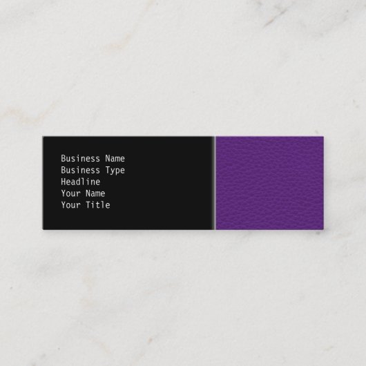 Carte De Visite Mini Image de cuir pourpre (Devant)