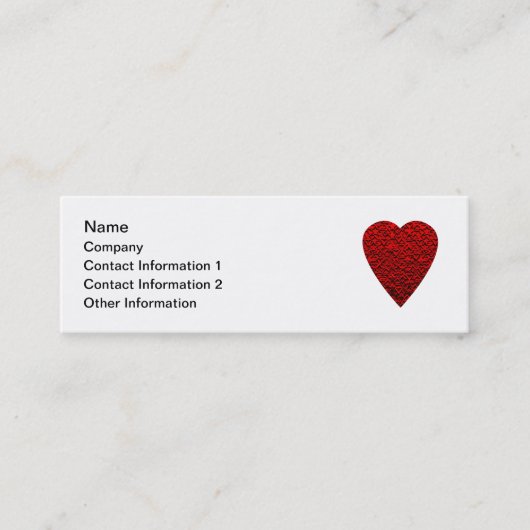 Carte De Visite Mini Image rouge lumineuse de coeur (Devant)
