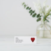 Carte De Visite Mini Image rouge lumineuse de coeur (Debout devant)