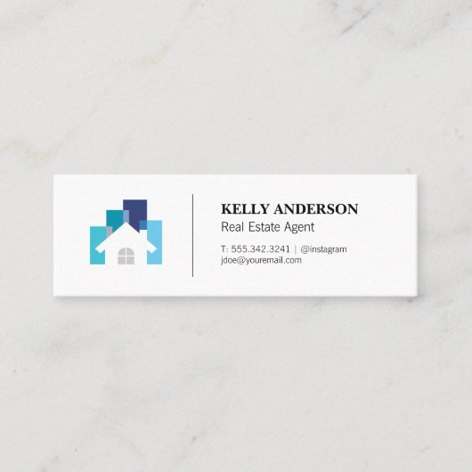 Carte De Visite Mini Immobilier | Gestion des propriétés | Icône d'accu (Devant)