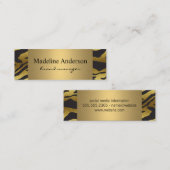 Carte De Visite Mini Impression Animale / Luxe Doré (Devant / Derrière)