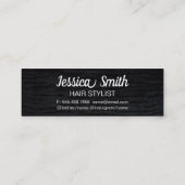 Carte De Visite Mini Impression noire Faux Velvet avec Monogramme (Dos)