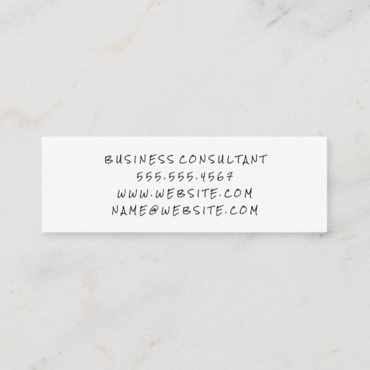 Carte De Visite Mini Impression simple en liège (Dos)