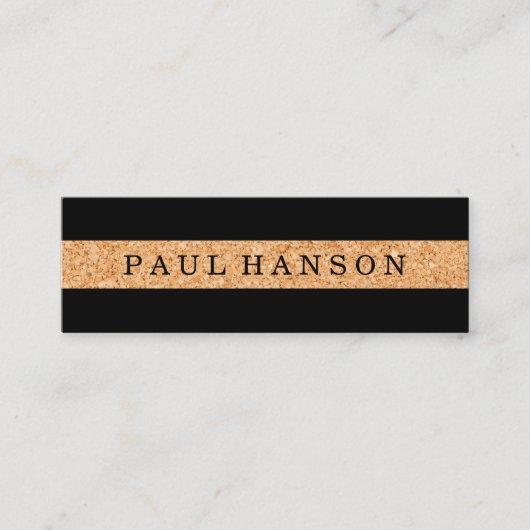 Carte De Visite Mini Impression simple en liège Faux / Noir (Devant)