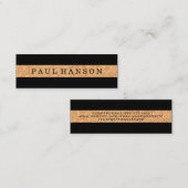 Carte De Visite Mini Impression simple en liège Faux / Noir (Devant / Derrière)