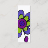 Carte De Visite Mini Indigo et fleurs vertes d'amusement (Dos)