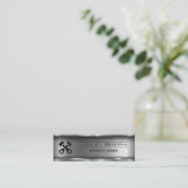 Carte De Visite Mini Industriel brossé métallique | Pots de voiture (Debout devant)