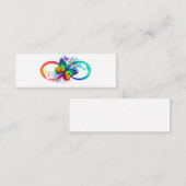 Carte De Visite Mini Infini lumineux avec papillon arc-en-ciel (Devant / Derrière)