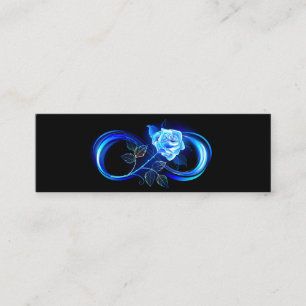 Carte De Visite Mini Infini lumineux avec rose bleue