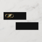 Carte De Visite Mini Infinité avec plume de paon doré (Devant / Derrière)