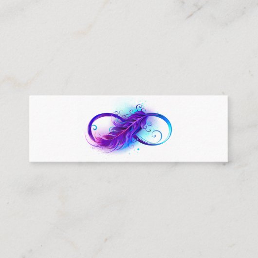 Carte De Visite Mini Infinité avec plumes violettes (Devant)