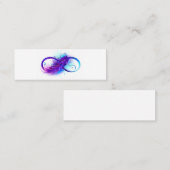 Carte De Visite Mini Infinité avec plumes violettes (Devant / Derrière)