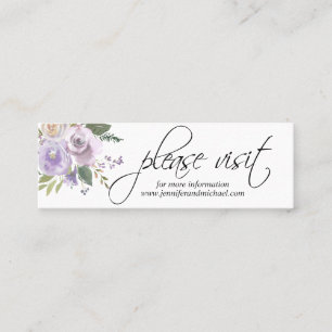 Carte De Visite Mini Information florale de SITE WEB de mariage de