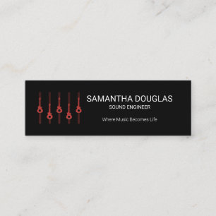 Carte De Visite Mini Ingénieur sonore du panneau d'égaliseur Gold Guita