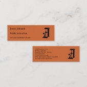 Carte De Visite Mini Initiale anglaise classique gothique de la lettre (Devant / Derrière)