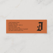 Carte De Visite Mini Initiale anglaise classique gothique de la lettre (Dos)