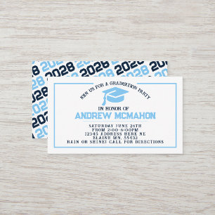 Carte De Visite Mini insertion de diplôme de marine et bleu / Invi