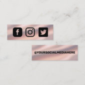 Carte De Visite Mini Insertion de médias sociaux Gold Rose (Devant / Derrière)