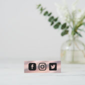 Carte De Visite Mini Insertion de médias sociaux Gold Rose (Debout devant)