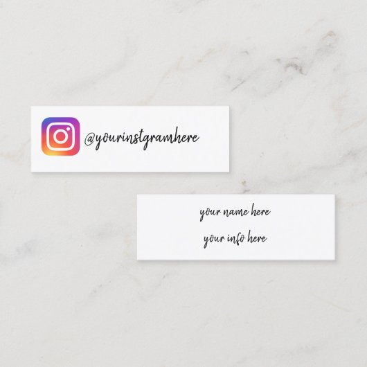 Carte De Visite Mini instagram (Devant / Derrière)