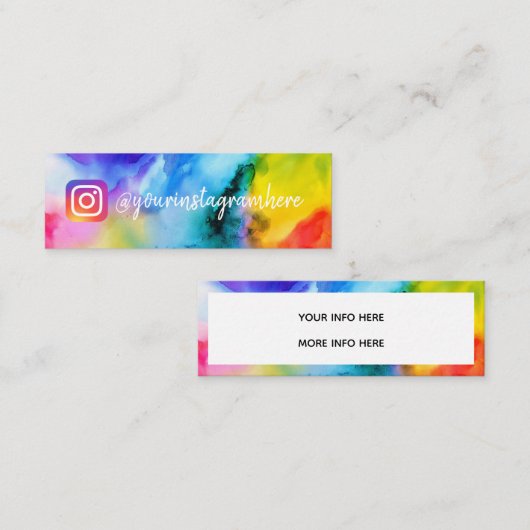 Carte De Visite Mini Instagram aquarelle (Devant / Derrière)