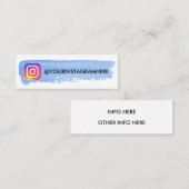 Carte De Visite Mini Instagram bleu aquarelle (Devant / Derrière)