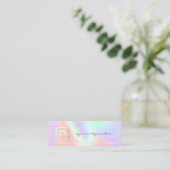 Carte De Visite Mini Instagram holographique moderne (Debout devant)