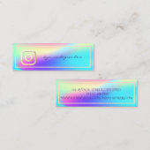 Carte De Visite Mini Instagram holographique moderne (Devant / Derrière)
